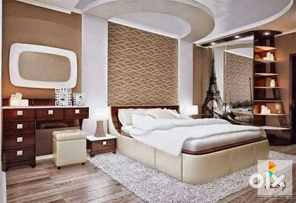 फलेट आफिस बंगलो में वुडन फर्नीचर ओर ओल वकॅ सोल्यूशन