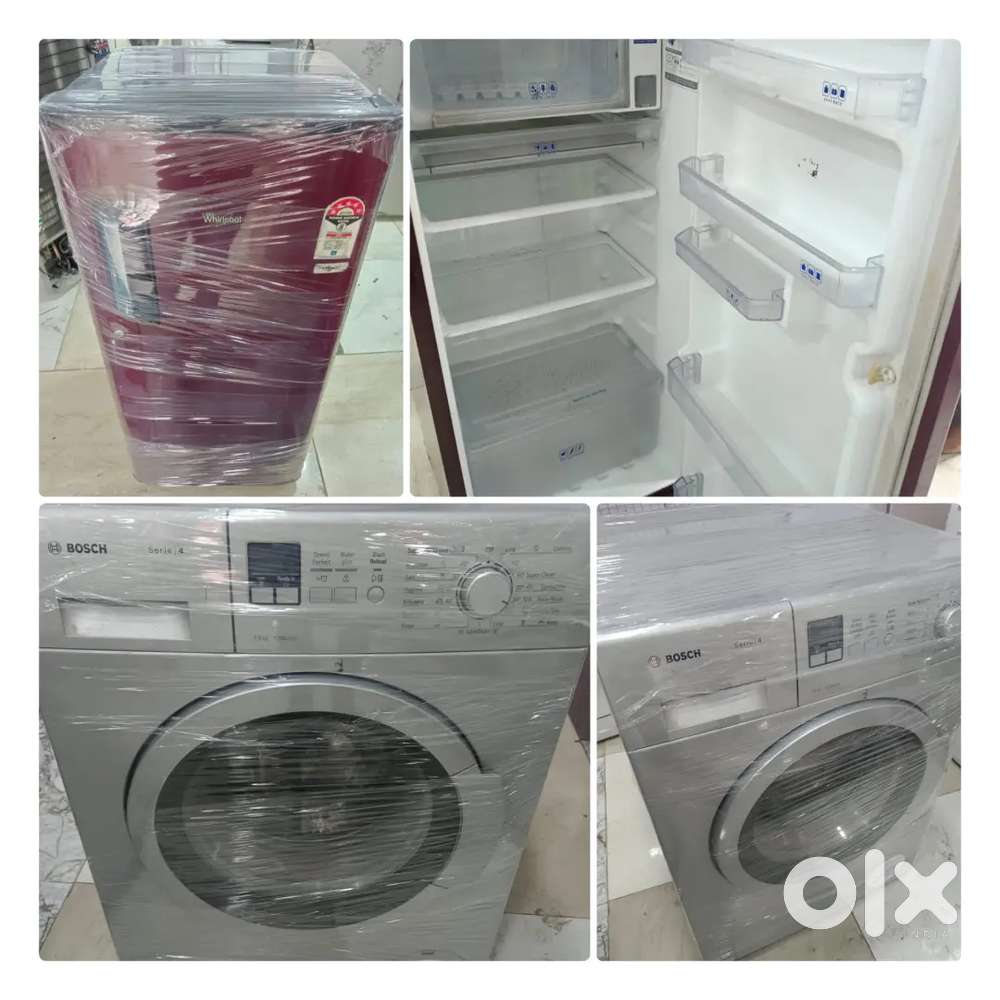 Whirlpool 200L fridge n Bosch 7kgs frontload washing machine combo