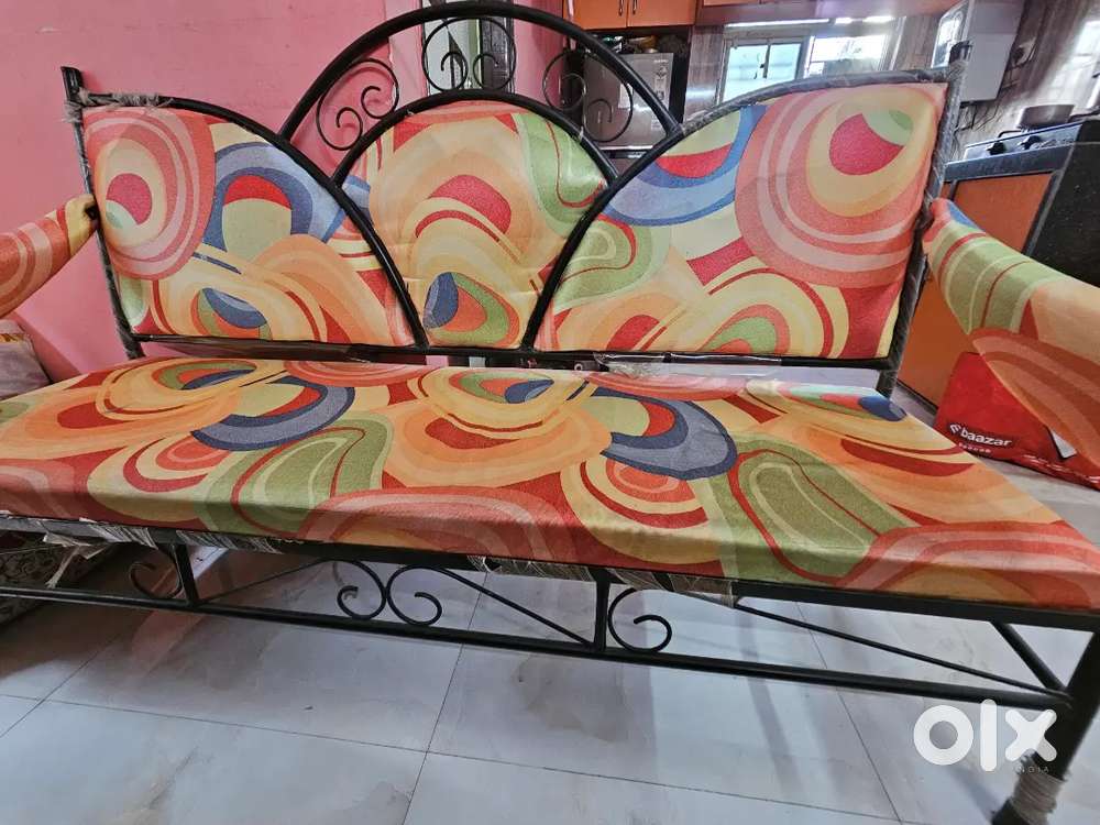 Irod rod sofa( 3 seater) & 4 iron rod chairs