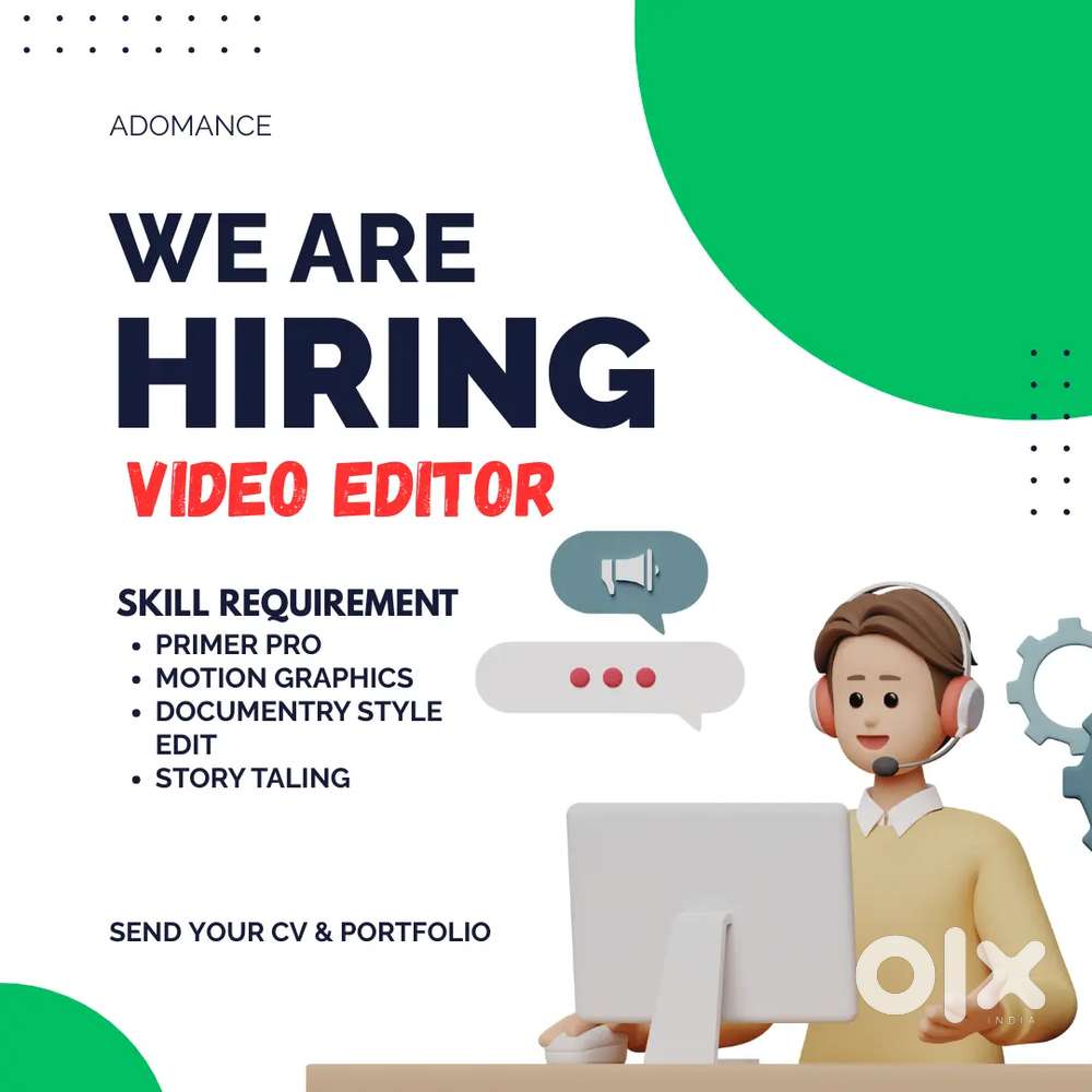 Hiring video editor for my agency