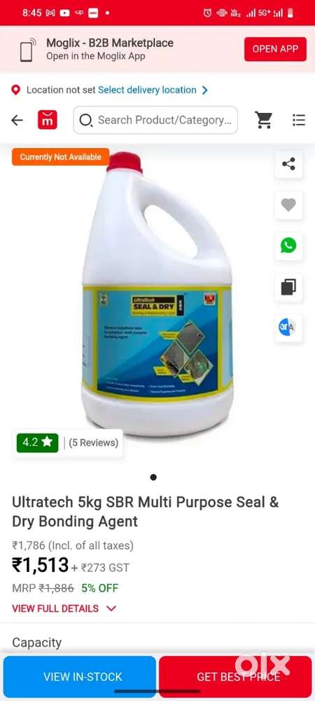 Ultratech 5kg SBR Multi Purpose Seal & Dry Bonding Agent