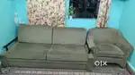 3+1 Brown Sofa made in teakwood with puffy