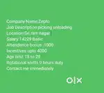Wanted male (picker&loader) Sri ram nagar