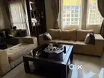 110 inch Sofa, 3 years old with cushioned bench 5 ft