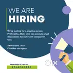 Looking for a helper in an event company