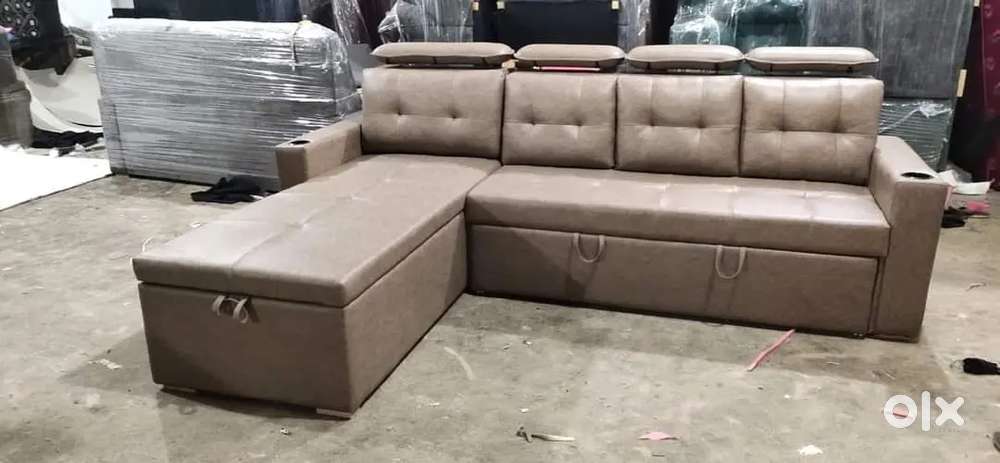 L shape Sofa com.bed
