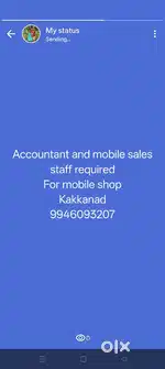 Wanted sales staff and accountant for mobile shop kakkanad