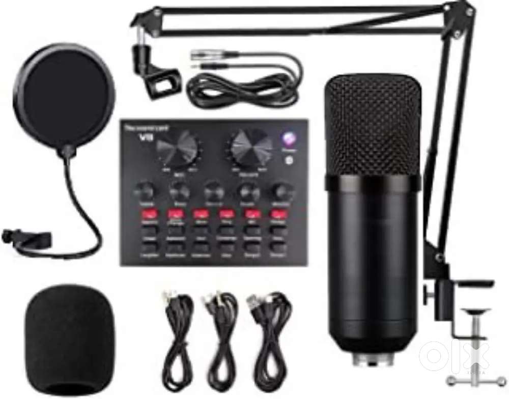 Mic and sound card with stand