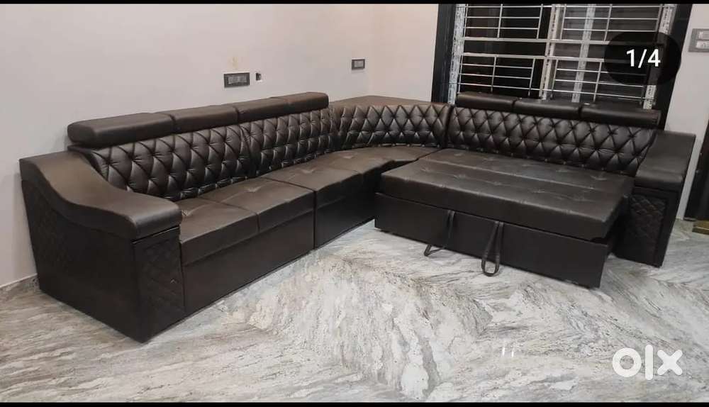 L shape sofa with sofa comebed with designing back beautiful colour