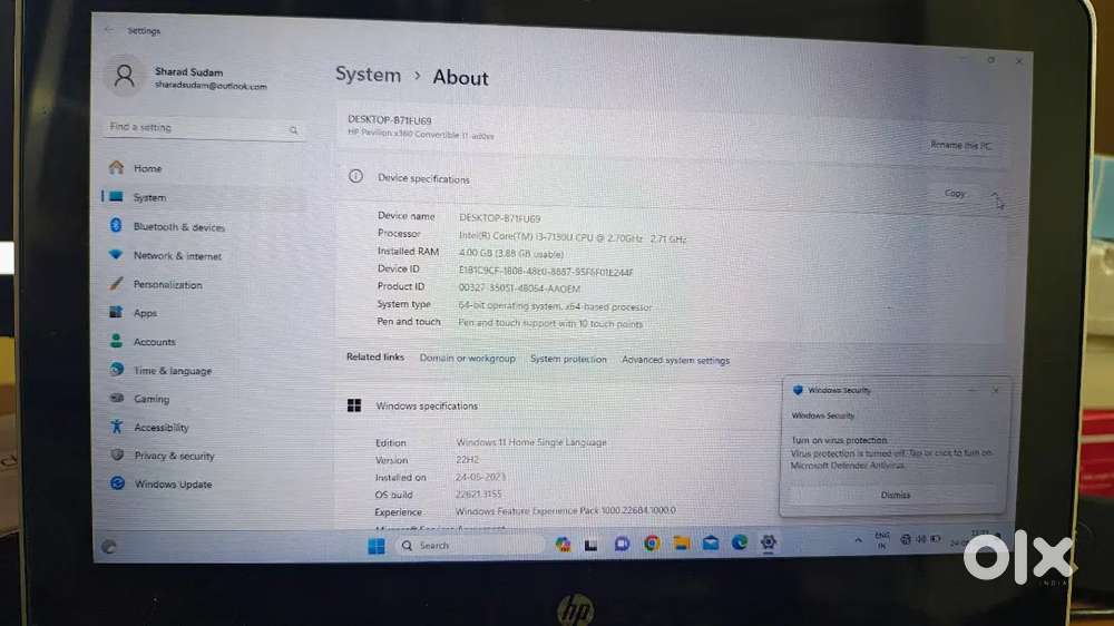 Hp 360 convetebl Laptop, Touch laptop