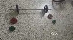 Barbells and plates set with bench
