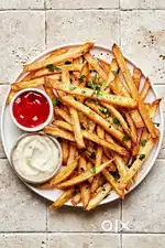 Waffle , pancake , fries and thick shake