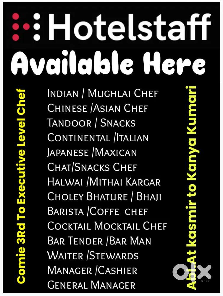 Call us for hire chef cook kitchen n service staff n make a resta