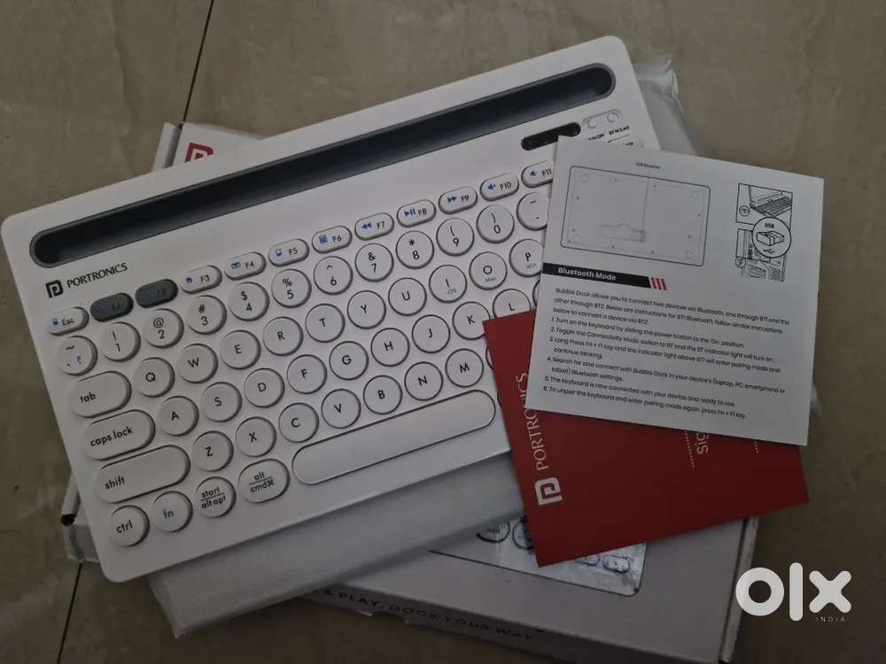 Portronics bubble dock  Rechargeable wireless keyboard with tab holder