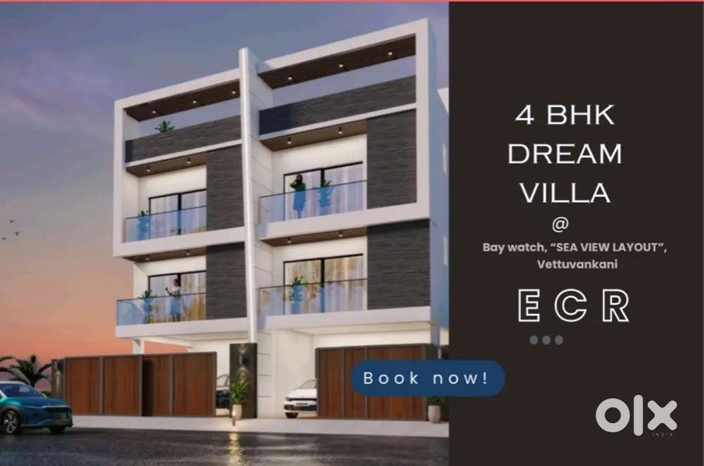 ECR Luxury Sea View Villa for Sale 4 BHK Baywatch Area VETTUVANKANI