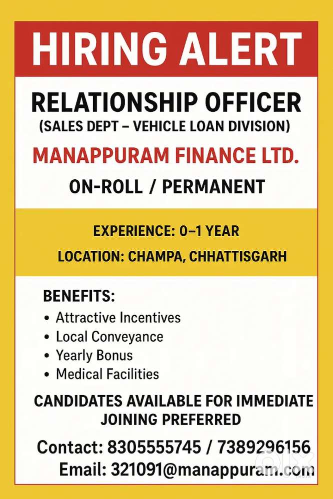 MANAPPURAM FINANCE SALES OFFICER