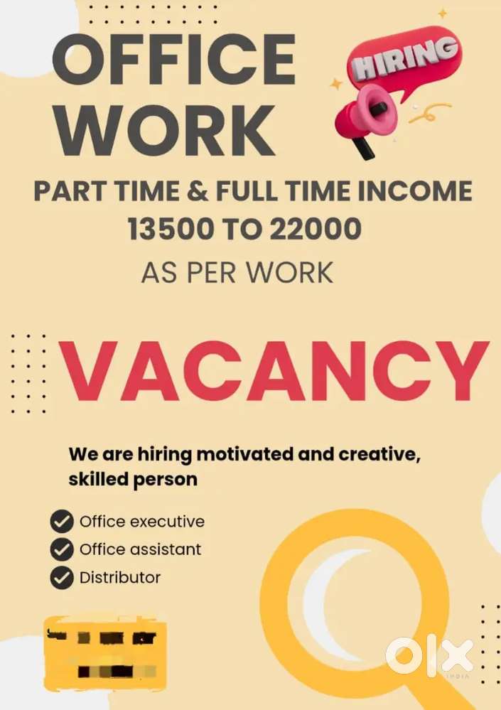 Vecancy available with office work