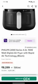 Phillips air fryer 2000 series new only 1 time use