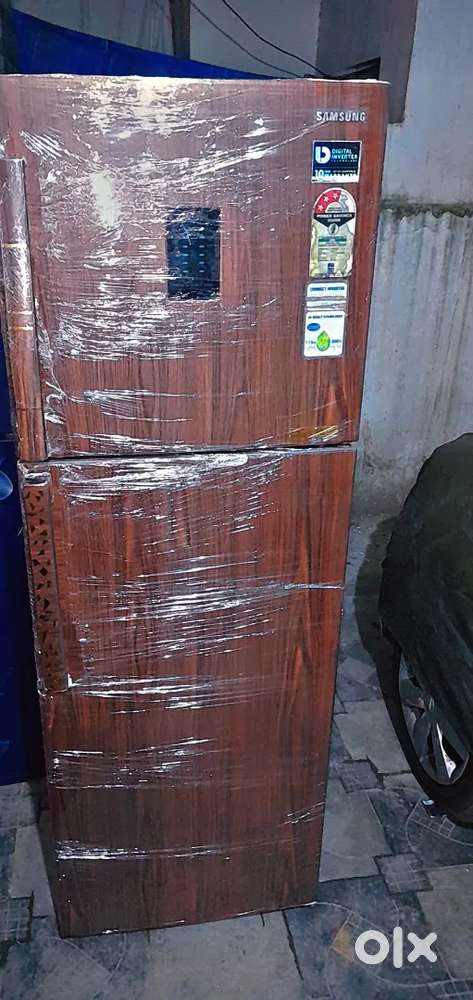 Samsung double door fridge available for sale Wood design Full working