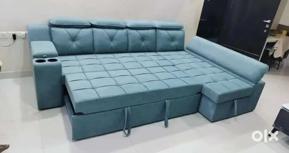Bottle l shape sofa cum bed in emi available Aliyar Arham Recliner