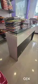 Glass Top Table with Storage