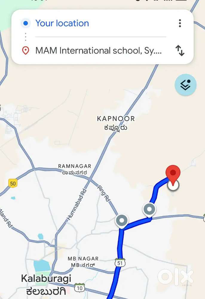 Plot for sale Kalburgi. 2600 Sq ft. Corner plot MAM layout Malgatti Rd