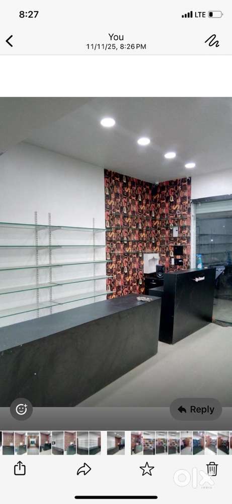 Cash counter Counter & glass shelf for cloth shop