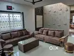 4+4 sofa set with comfortable headrest and designing handle