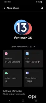 Vivo v21 5G only display change or halki jahi back break aa baki set