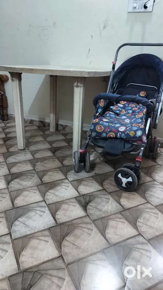 Table and baby trolley
