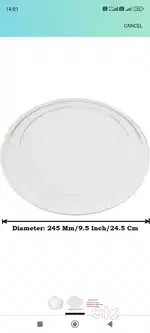 LG 20L Microwave Oven Glass plate/tray for 4049JL
