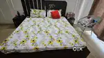 Solid Wood King Size Bed with Side Tables