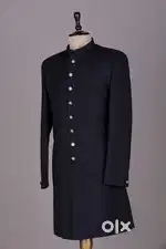 Navy blue checks sherwani