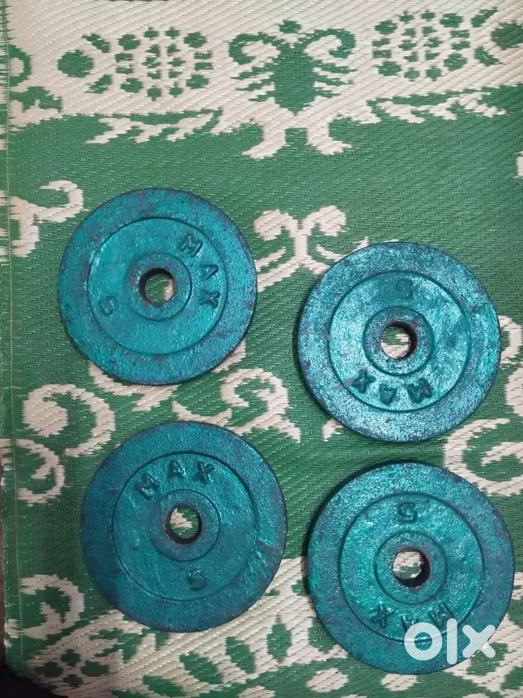 Gym Iron plates 25 KG with 4 feet rod