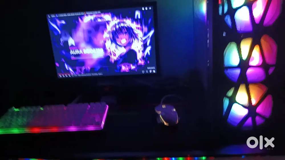 Gaming pc with RGB with monitor keyboard and mouse