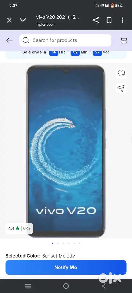 Vivo V20 2021 8Gb Ram 128 Gb storage exchange only