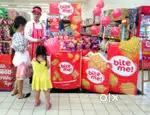 Female Promoters  at parle biscuit counter Hypermaket