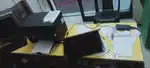 Shop counter metal and wooden and a computer set sale