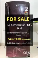 LG 190L Single Door 4-Star Refrigerator – great Condition