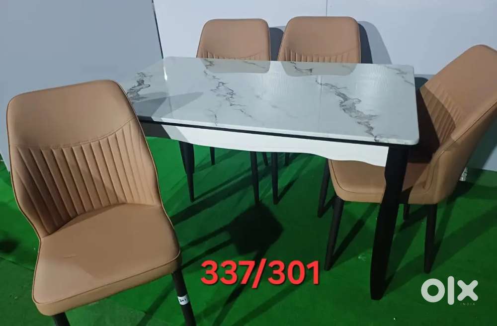 Brand new dining table with marble top