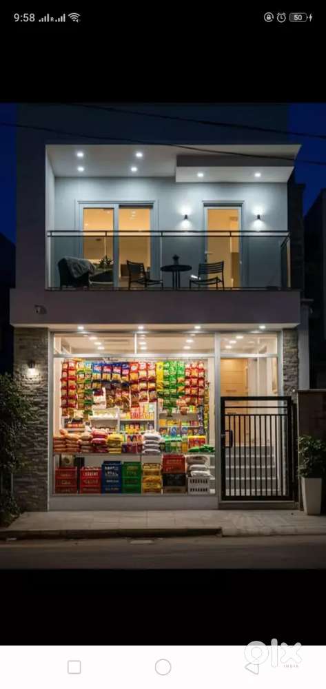 Good house on road 1 shop and 2 room