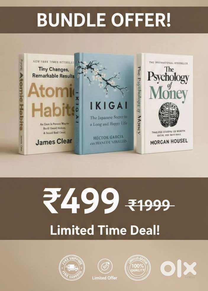 Atomic Habits + Ikigai + The Psycology of Money Combo