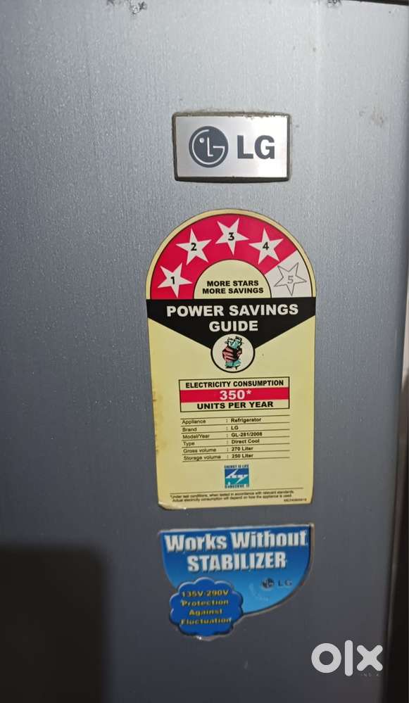 LG 270L single door refrigerator good condition, stabilizer free