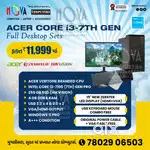 ACER i3 7TH GEN FULL PC SET 19 INCH NEW LED 256GB SSD 4GB RAM COMPUTER