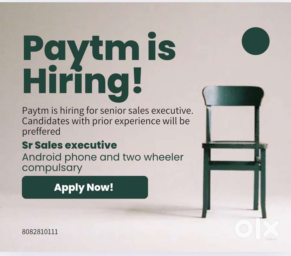 Paytm is hiring for sr sales executive