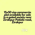 15x50 size commercial plot available for sale in Zirakpur