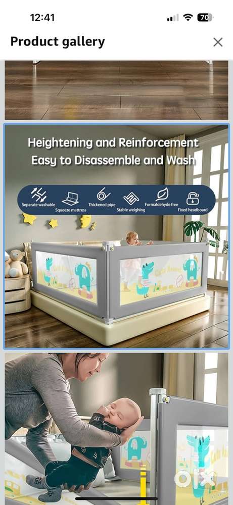 StarAndDaisy Baby Bed Guard Rail with Hight Adjustable/Portable