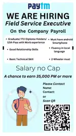 PAYTM FIELD SERVICE EXECUTIVE JOB