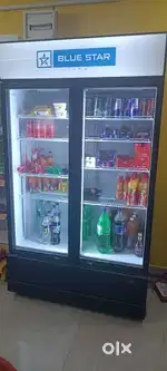 BLUE STAR  3 MONTHS USED GLASS DISPLAY FRIDGE