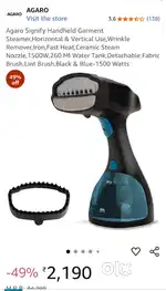 Agaro handheld garment steamer